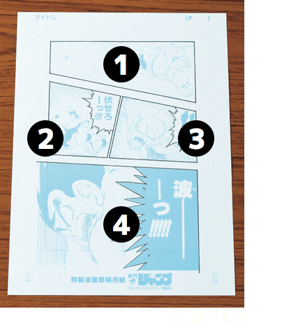 原稿が汚れない順に描こう ※右利きの場合